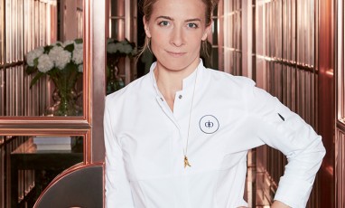 Amandine Chaignot wearing her chef outfit